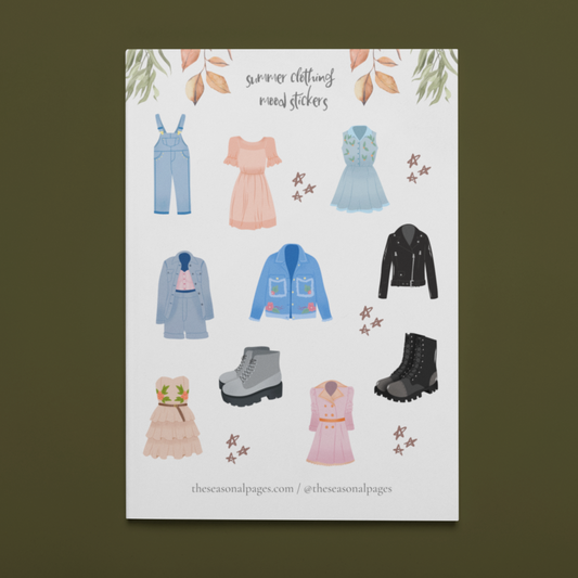 Printable Summer Clothing Mood Sticker Set