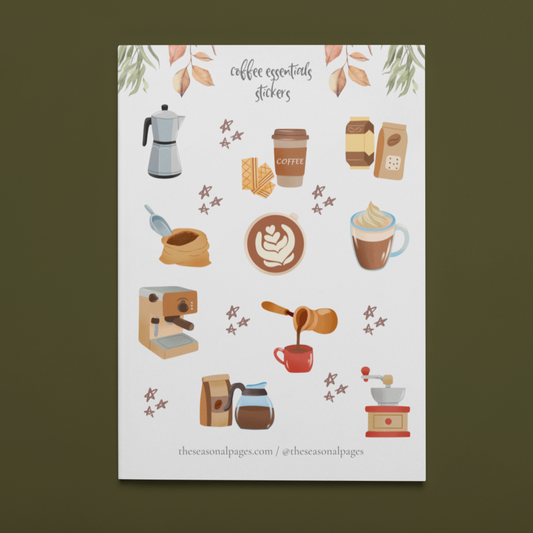 Printable Coffee Essentials Sticker Set
