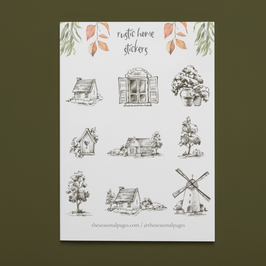 Printable Black & White Rustic Home Sticker Set