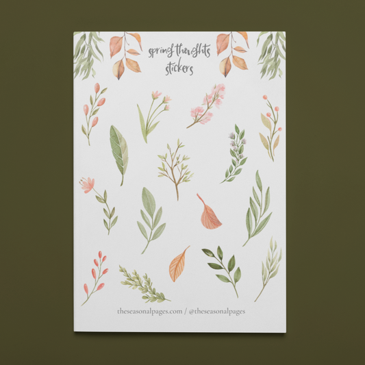 Printable Spring Thoughts Sticker Set