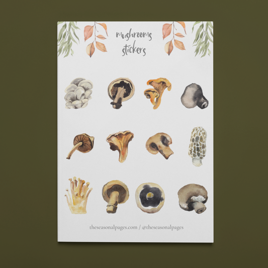 Printable Mushrooms Sticker Set