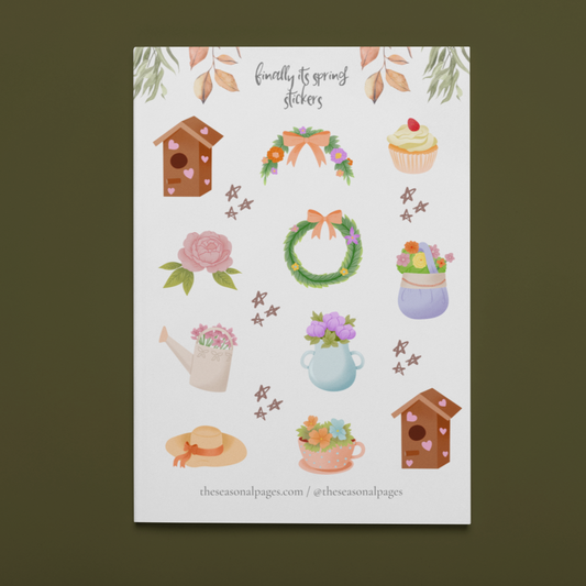 Printable Finally Its Spring Sticker Set