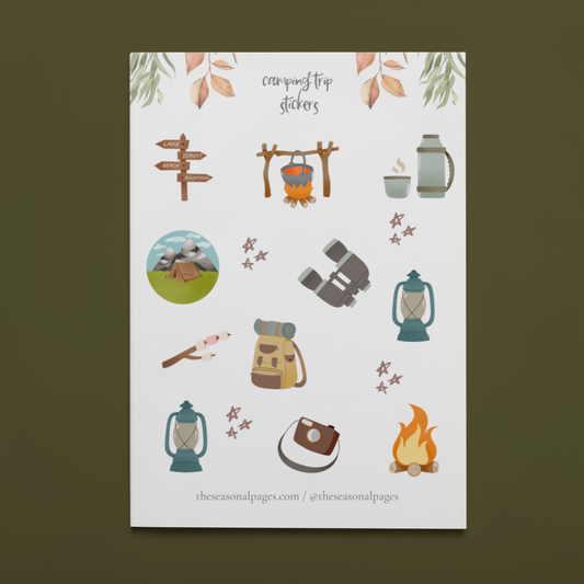 Printable Camping Trip Sticker Set