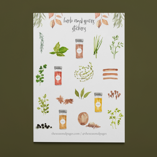 Printable Herb & Spices Sticker Set