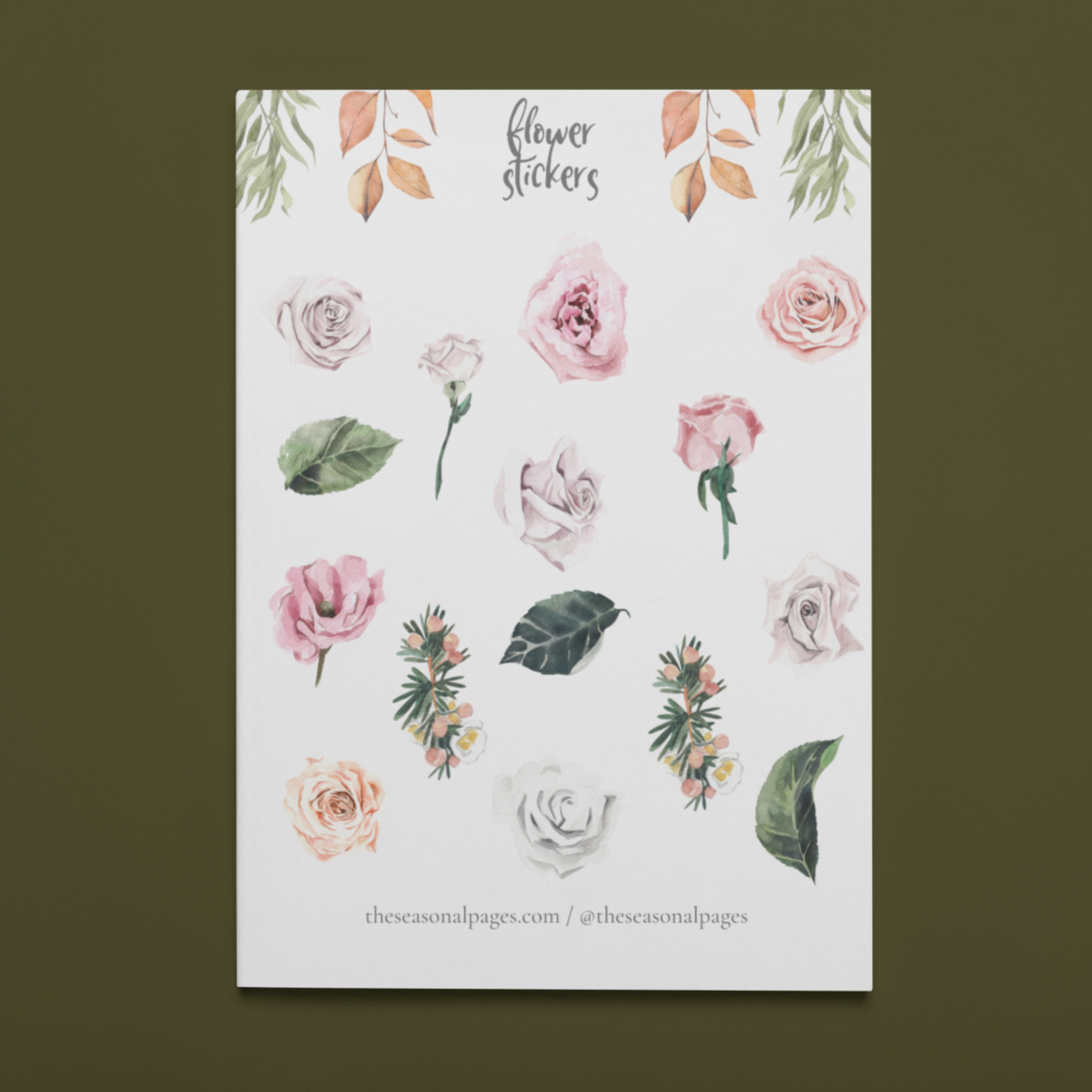 Printable Flower Sticker Set