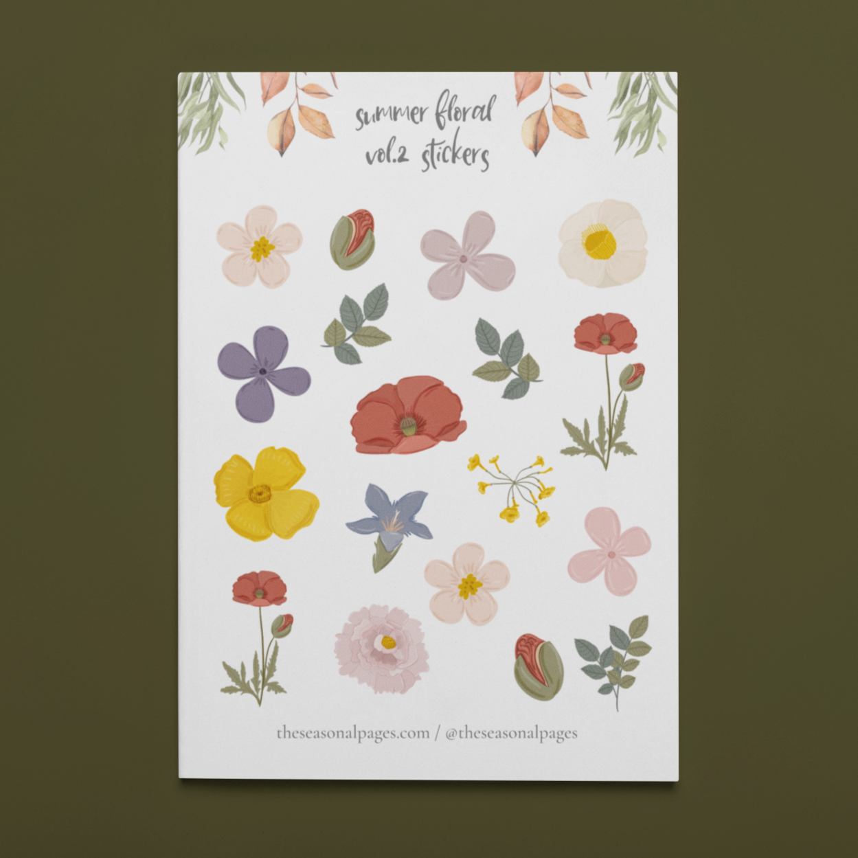 Printable Summer Floral Vol.2 Sticker Set