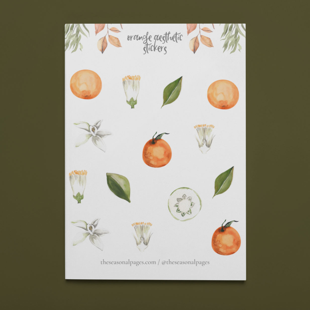 Printable Orange Aesthetic Sticker Set
