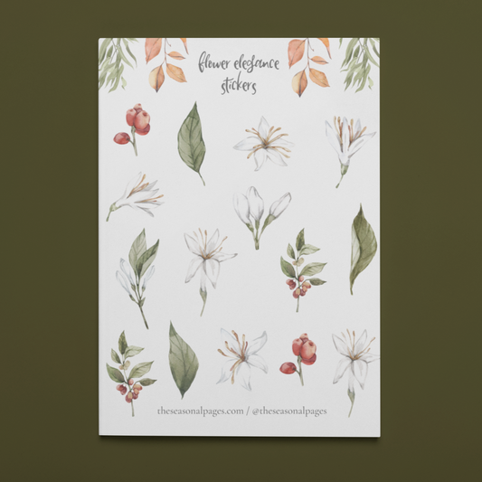 Printable Flower Elegance Sticker Set