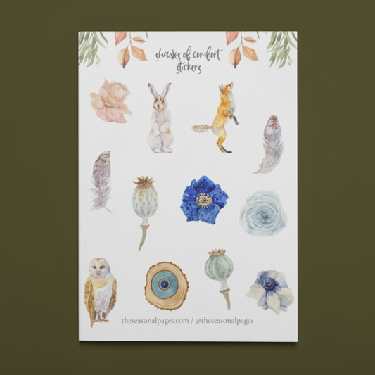 Printable Shades Of Comfort Sticker Set