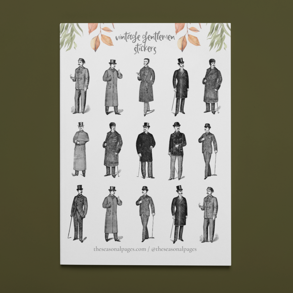 Printable Vintage Gentlemen Sticker Set