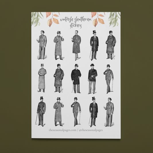 Printable Vintage Gentlemen Sticker Set