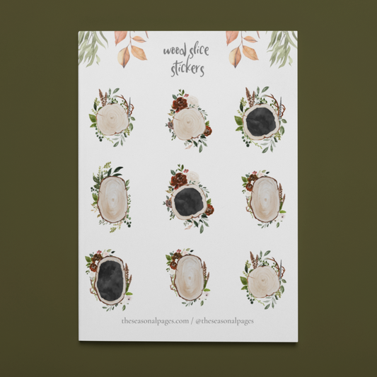 Printable Wood Sticker Set