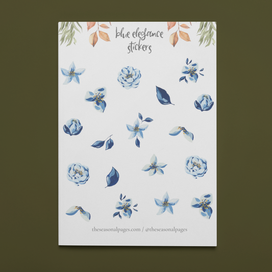 Printable Blue Elegance Sticker Set