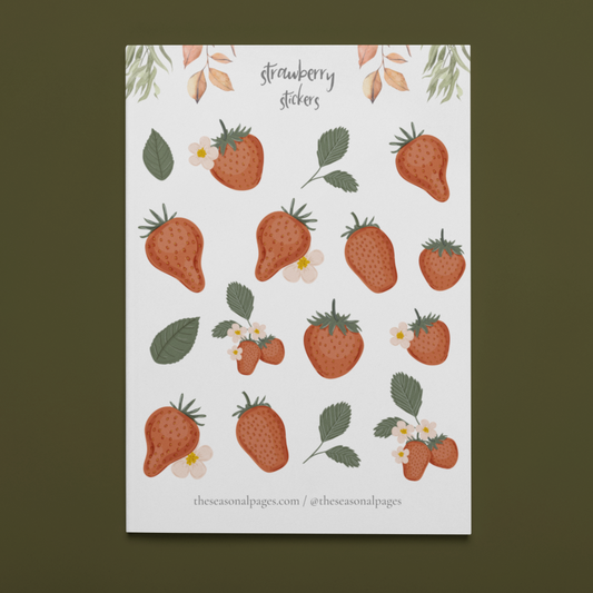 Printable Strawberry Sticker Set