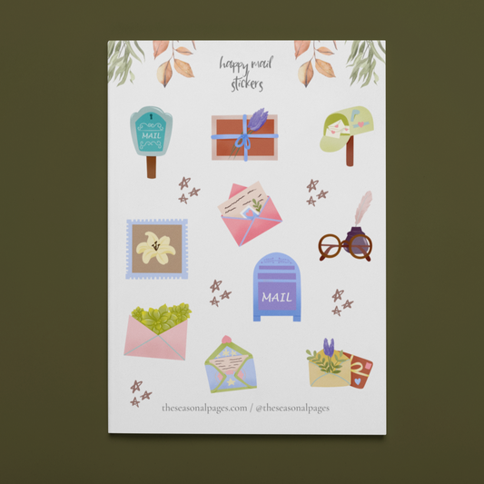 Printable Happy Mail Sticker Set