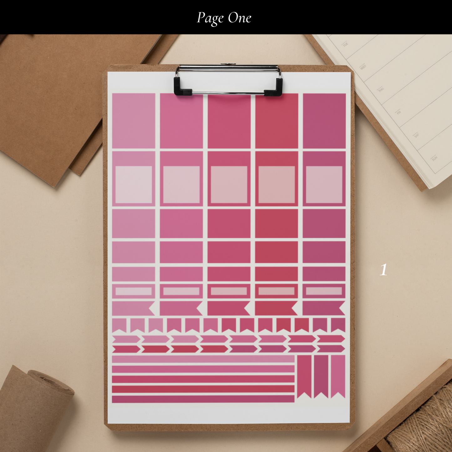 Printable Raspberry Planner Sticker Set