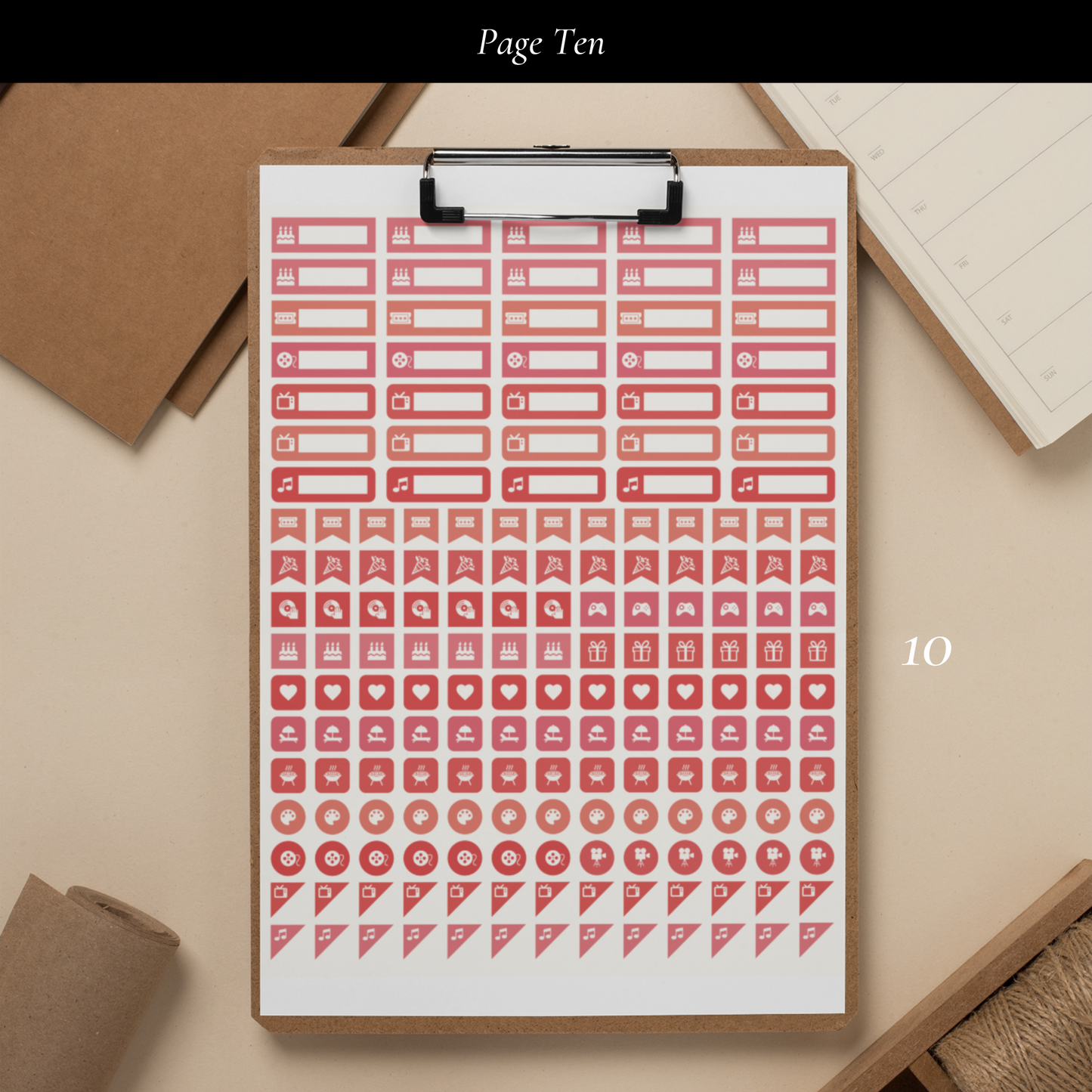Printable Salmon Planner Sticker Set