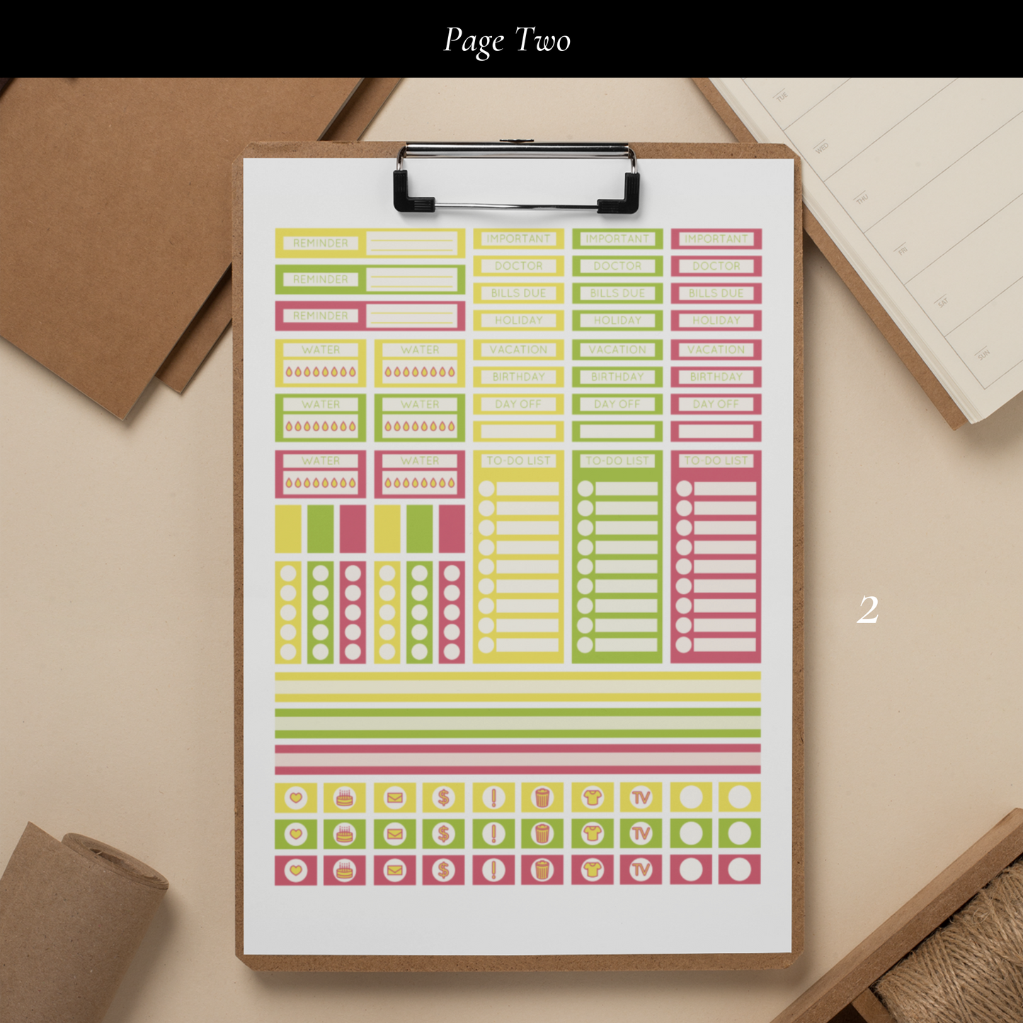 Printable Summer Vibes Planner Sticker Set
